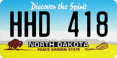 ND license plate HHD418