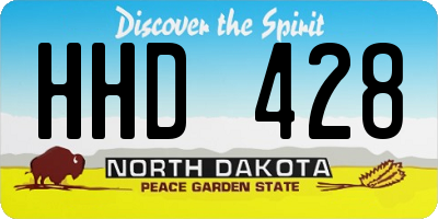 ND license plate HHD428