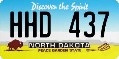 ND license plate HHD437