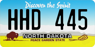 ND license plate HHD445