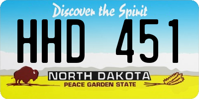 ND license plate HHD451