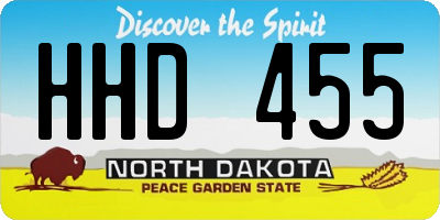 ND license plate HHD455
