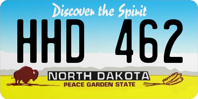 ND license plate HHD462