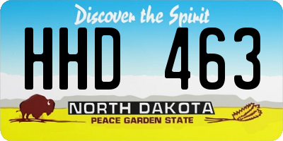 ND license plate HHD463
