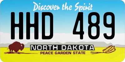 ND license plate HHD489