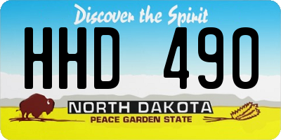 ND license plate HHD490