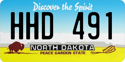 ND license plate HHD491