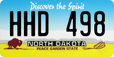 ND license plate HHD498