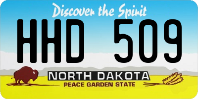 ND license plate HHD509