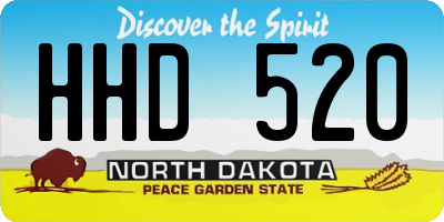 ND license plate HHD520