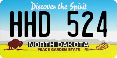 ND license plate HHD524
