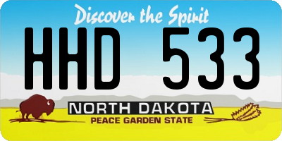ND license plate HHD533