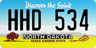 ND license plate HHD534