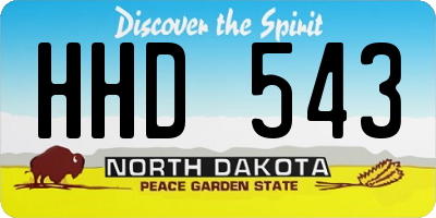 ND license plate HHD543