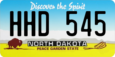 ND license plate HHD545