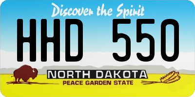 ND license plate HHD550