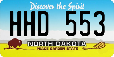 ND license plate HHD553