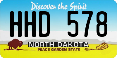 ND license plate HHD578