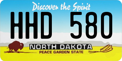 ND license plate HHD580