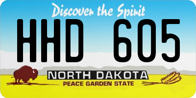 ND license plate HHD605