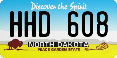 ND license plate HHD608