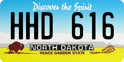 ND license plate HHD616