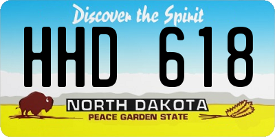 ND license plate HHD618