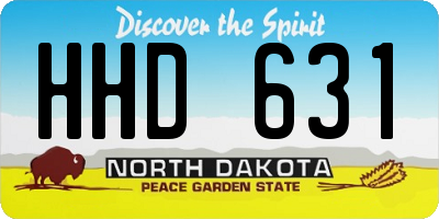 ND license plate HHD631
