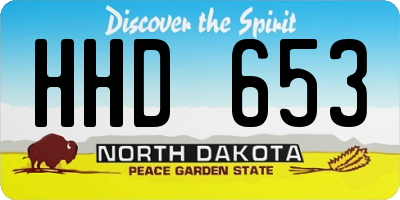 ND license plate HHD653