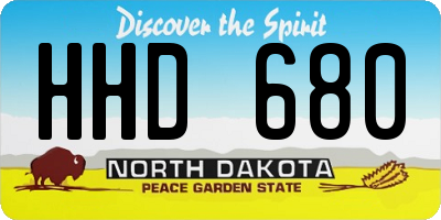 ND license plate HHD680