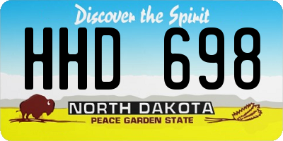 ND license plate HHD698