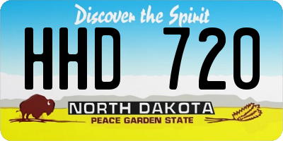 ND license plate HHD720