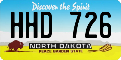 ND license plate HHD726