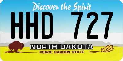 ND license plate HHD727
