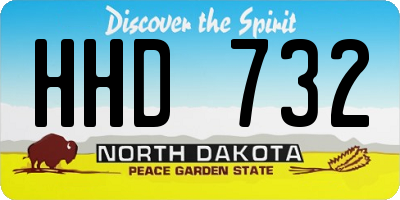 ND license plate HHD732