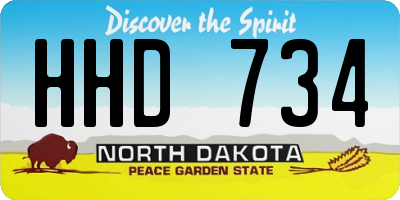 ND license plate HHD734