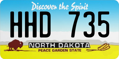 ND license plate HHD735
