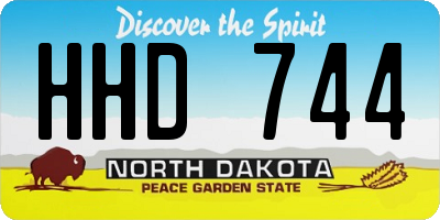 ND license plate HHD744