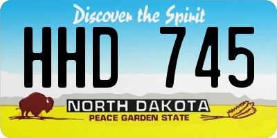 ND license plate HHD745