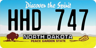 ND license plate HHD747