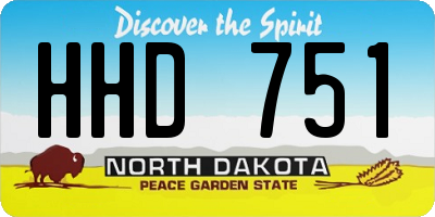 ND license plate HHD751