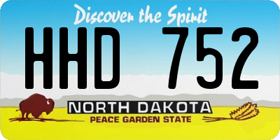 ND license plate HHD752