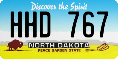 ND license plate HHD767