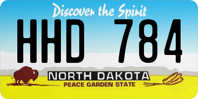 ND license plate HHD784