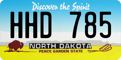 ND license plate HHD785