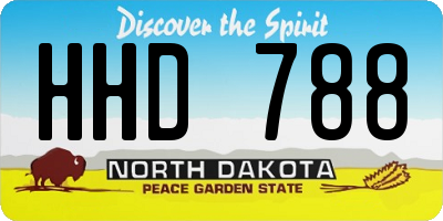 ND license plate HHD788