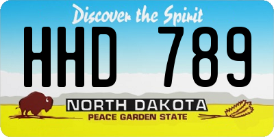 ND license plate HHD789