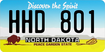 ND license plate HHD801