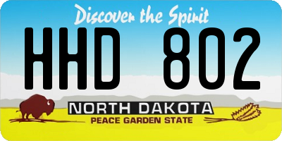 ND license plate HHD802