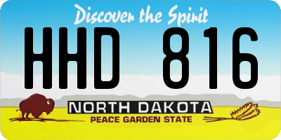 ND license plate HHD816
